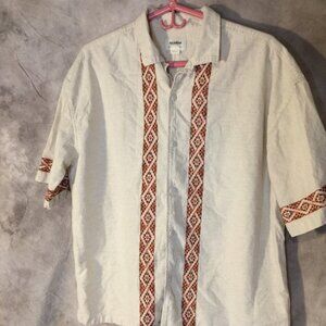 Pull & Bear Mens Casual Beach Summer Button Down Shirt Large PULL&BEAR